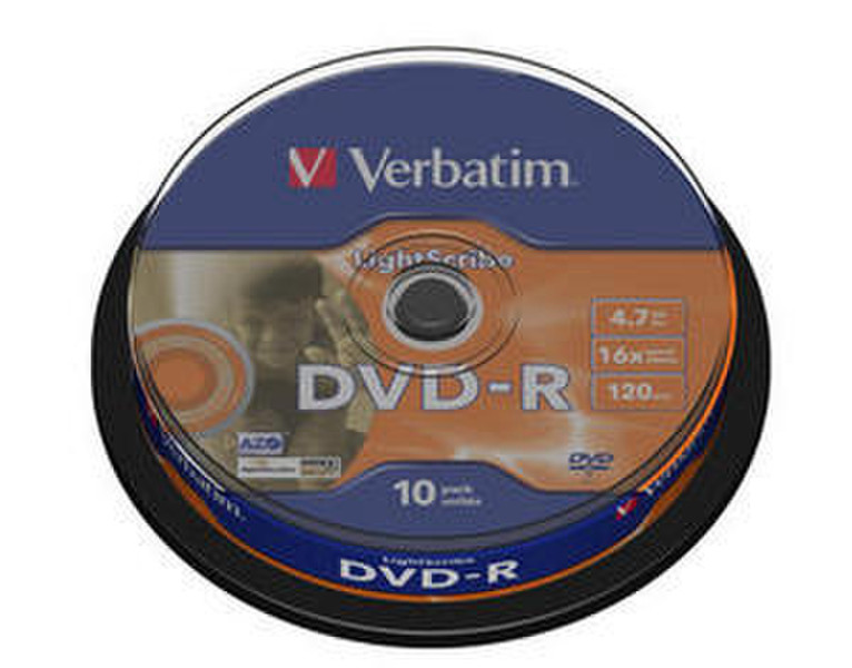 Verbatim DVD-R Lightscribe V1.2 4.7ГБ DVD-R 10шт