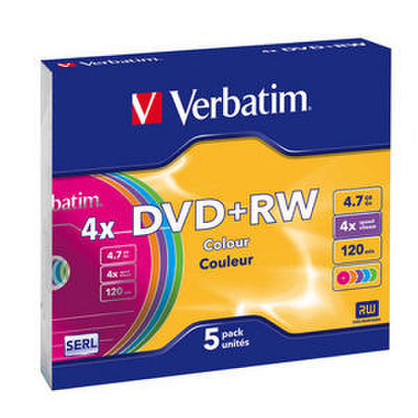 Verbatim DVD+RW 5 Colours 4.7GB 4x 5pk 4.7GB DVD+RW 5Stück(e)