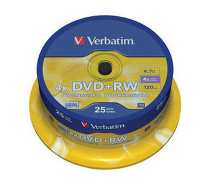 Verbatim DVD+RW 4.7GB 4X Branded 25pk Spindle 4.7GB DVD+RW 25Stück(e)