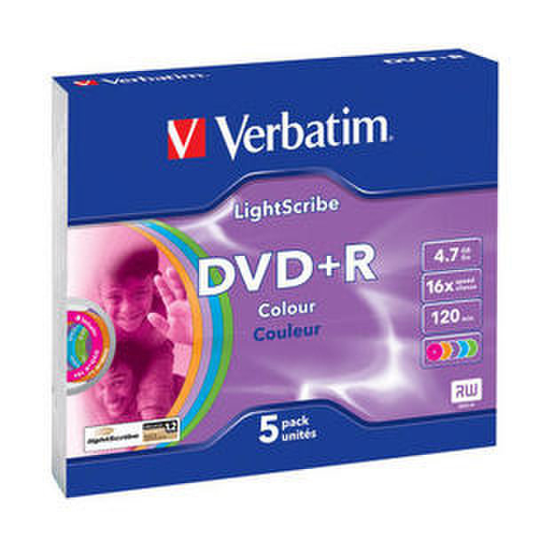 Verbatim DVD+R Lightscribe Colour 4.7GB DVD+R 5pc(s)