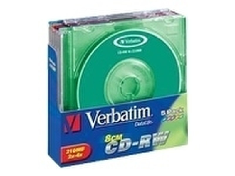 Verbatim Mini CD-RW 210MB 2x-4x 8cm SC color 5pk CD-RW 210MB 5pc(s)