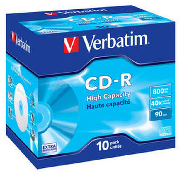 Verbatim CD-R 800MB 40x HiCap Datalife JC 10pk CD-R 800MB 10pc(s)
