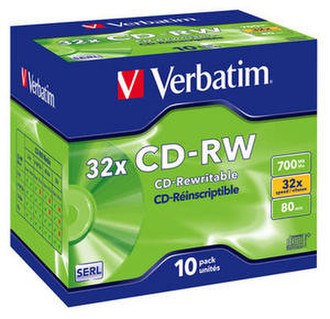 Verbatim CD-RW 700MB 80Min 32x UltraSpeed JC 10pk CD-RW 700MB 10pc(s)