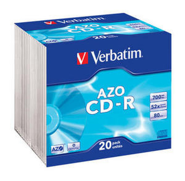 Verbatim CD-R 700MB 80Min 48x SupAZO SlimCase20pk CD-R 700MB 20pc(s)