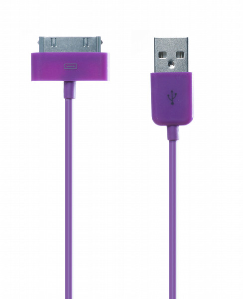 Connect IT CI-103 1м 30-pin USB Пурпурный дата-кабель мобильных телефонов