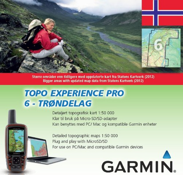 Garmin TOPO Experience PRO 6 Norway – Trondelag, microSD/SD