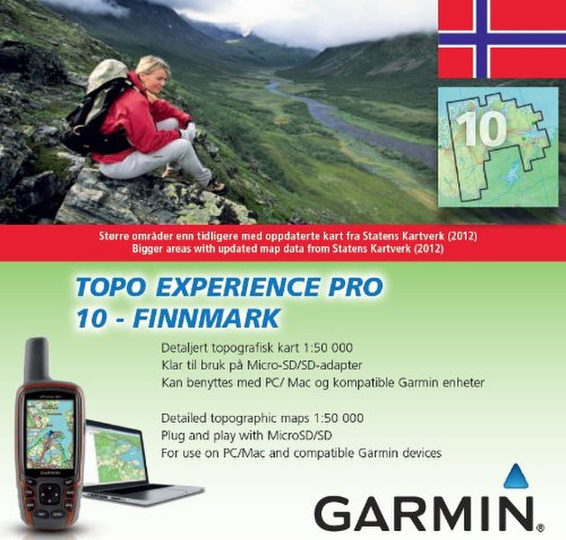 Garmin TOPO Experience PRO 10 Norway – Finnmark, microSD/SD