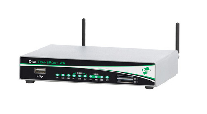 Digi WR41-U800-NV1-SU Schnelles Ethernet Schwarz, Weiß WLAN-Router