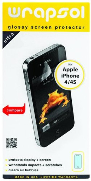 Wrapsol UPHAP004SO iPhone 4/4S Bildschirmschutzfolie