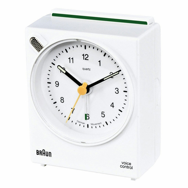 Braun BNC 004 Quartz table clock Rechteckig Weiß