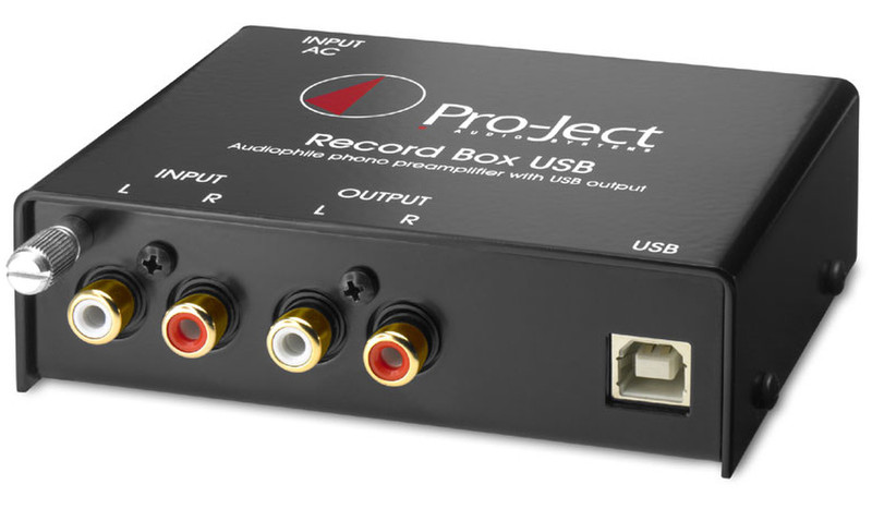 Pro-Ject Record Box USB 2.0 home Wired Black audio amplifier