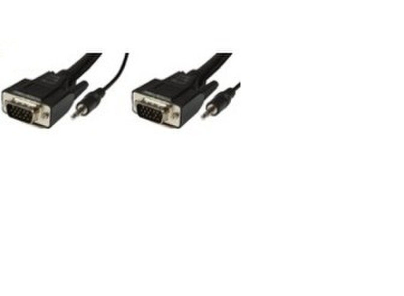Microconnect MONGG15BMJ 10м VGA (D-Sub) + 3.5mm VGA (D-Sub) + 3.5mm Черный VGA кабель