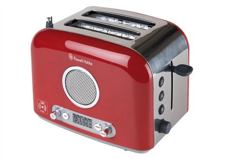 Russell Hobbs Radio Toaster 2slice(s) 800W Red,Stainless steel