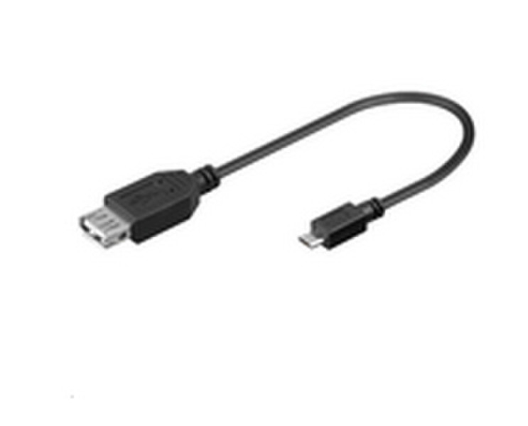 Microconnect USBABMICRO 0.2м Micro-USB B USB A Черный кабель USB