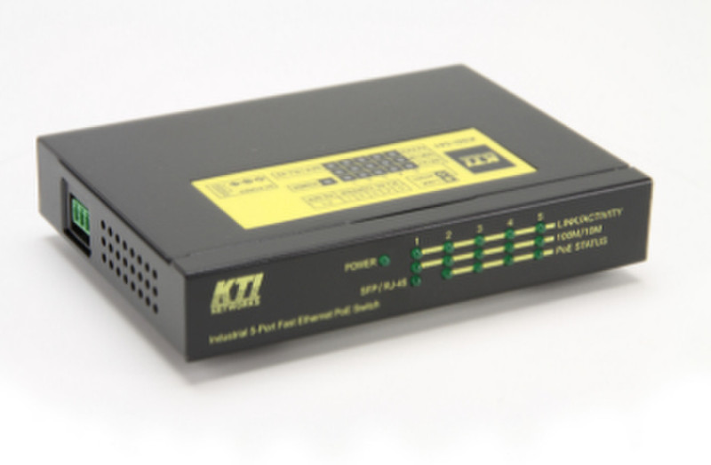 KTI Networks KSD-541 ungemanaged Fast Ethernet (10/100) Schwarz, Gelb Netzwerk-Switch