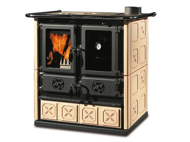 La Nordica Rosetta Maiolica freestanding Firewood Beige,Black stove