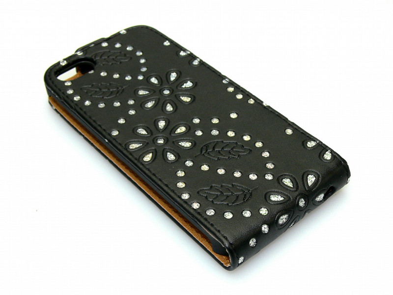 Sandberg Bling Cover flip iPh5 Black Handy-Schutzhülle