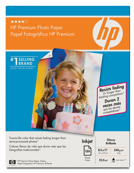 HP Premium Plus Glossy Photo Paper-150 sht/Letter/8.5 x 11 in photo paper