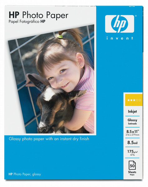 HP Glossy Photo Paper-60 sht/Letter/8.5 x 11 in photo paper