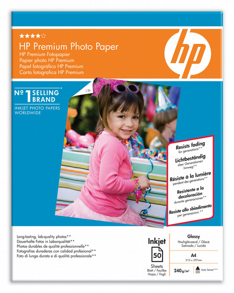 HP Premium Glossy Photo Paper-60 sht/Letter/8.5 x 11 in фотобумага