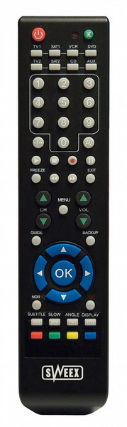 Sweex Universal remote control 8 in 1 black remote control