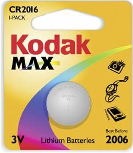 Kodak KCR2016 Lithium-Ion (Li-Ion) 3V non-rechargeable battery