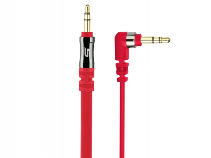 Scosche flatOUT 0.9m 3.5mm 3.5mm Red mobile phone cable