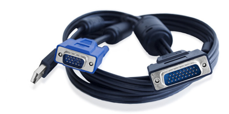 ADDER VGA+USB-26HDM, 2m 2m Schwarz Tastatur/Video/Maus (KVM)-Kabel