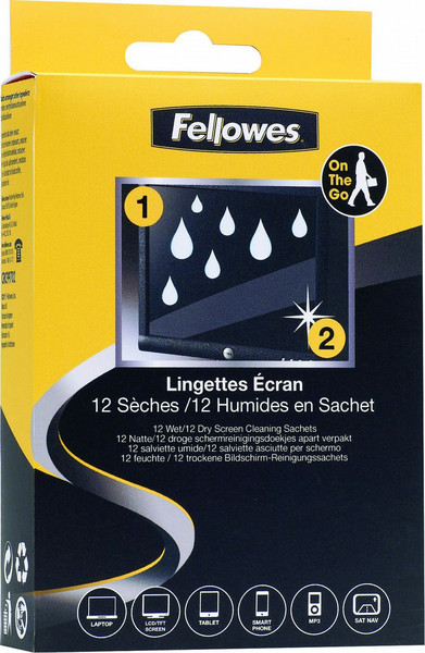 Fellowes 9970214 LCD/TFT/Plasma Equipment cleansing wet cloths набор для чистки оборудования