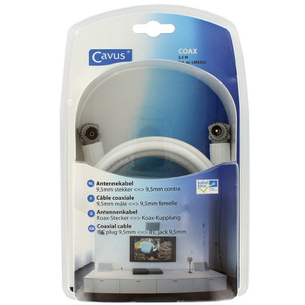 Cavus 2.5m Coax 2.5m IEC IEC White