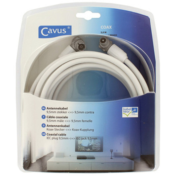 Cavus 5m Coax 5m IEC IEC White