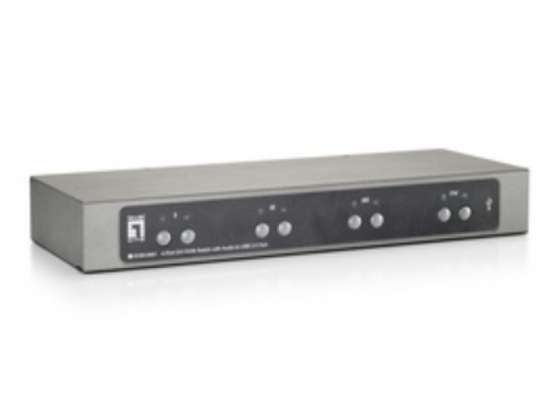 LevelOne KVM-0461 Grau Tastatur/Video/Maus (KVM)-Switch