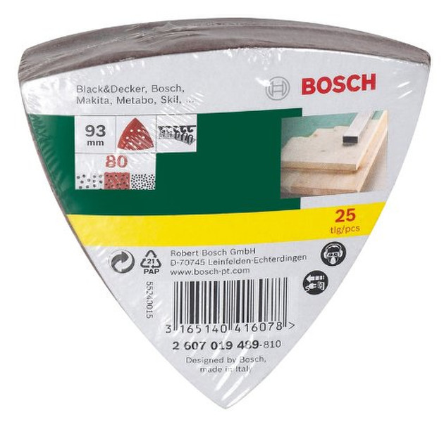 Bosch 2 607 019 489 25шт расходный материал/насадка для шлифовальных машин