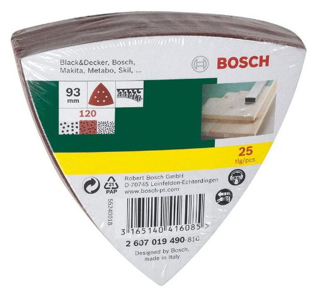 Bosch 2 607 019 490 25шт расходный материал/насадка для шлифовальных машин