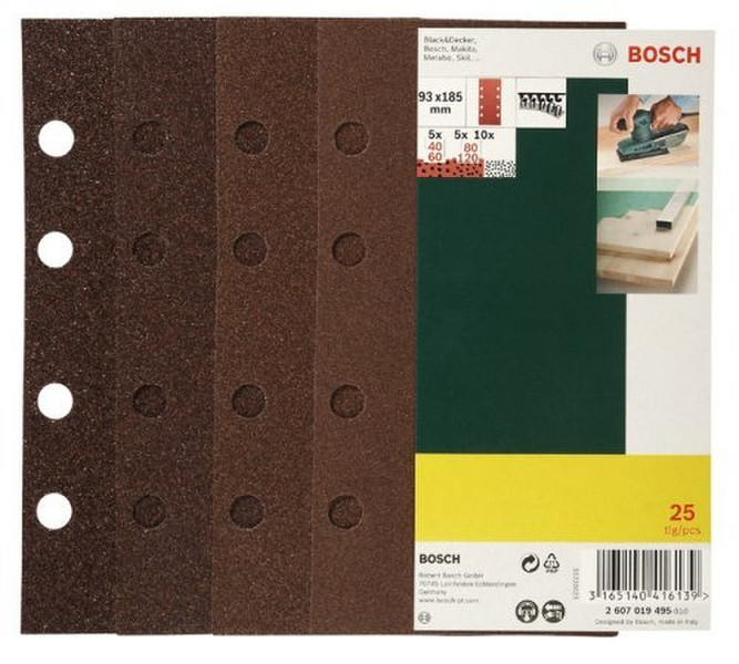 Bosch 2 607 019 495 25шт расходный материал/насадка для шлифовальных машин