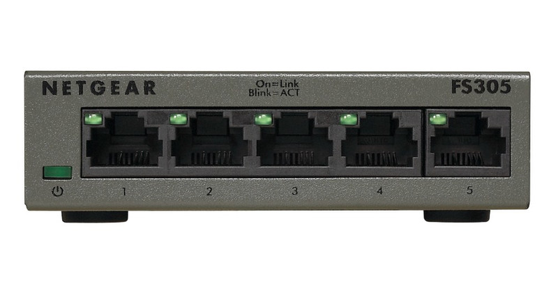 Netgear FS305 Неуправляемый Fast Ethernet (10/100) Серый