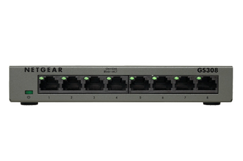 Netgear GS308 Неуправляемый Gigabit Ethernet (10/100/1000) Серый