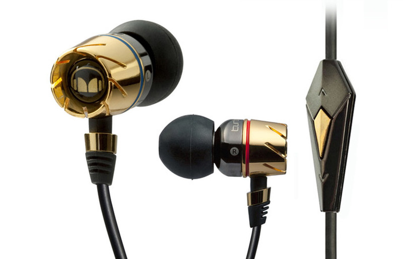 Monster Cable Turbine Pro Gold Audiophile Binaural Ohrbügel, im Ohr Schwarz