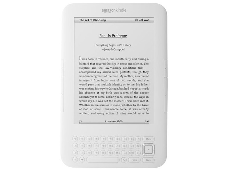 Amazon Kindle Keyboard 3G 6" 4GB Wi-Fi White e-book reader