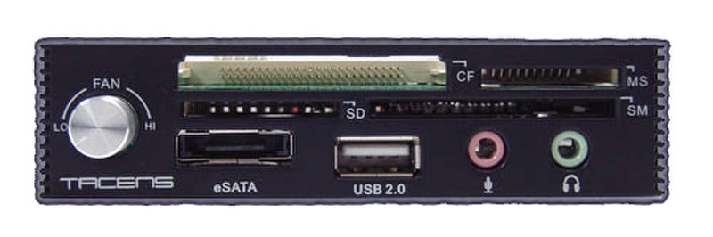 Tacens Legens - 3.5" Multifunction panel USB 2.0 Черный устройство для чтения карт флэш-памяти