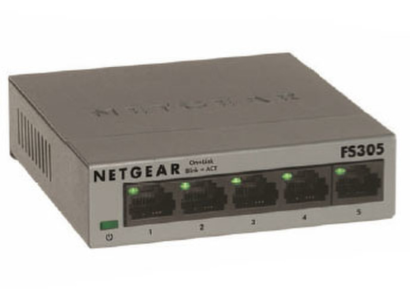 Netgear FS305 Неуправляемый Fast Ethernet (10/100) Серый