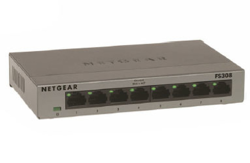 Netgear FS308 Неуправляемый Fast Ethernet (10/100) Серый