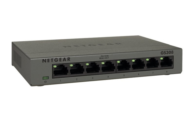 Netgear GS308 Gigabit Ethernet (10/100/1000) Серый