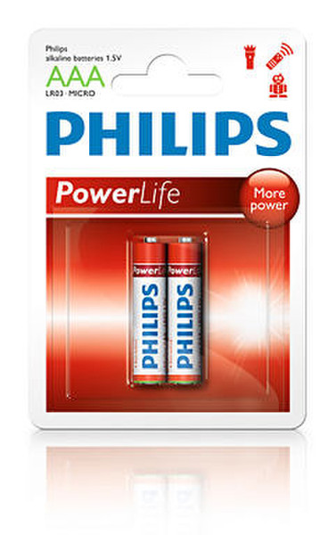 Philips Power Alkaline LR03P2B/97 Щелочной 1.5В батарейки
