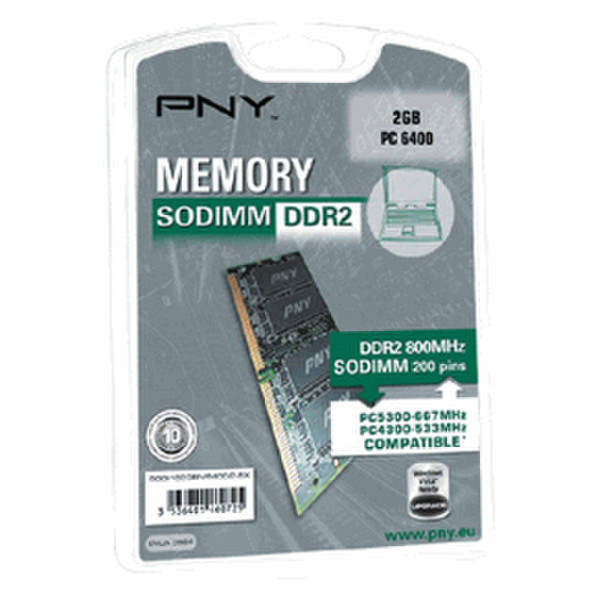 PNY 2GB Memory Module 2GB DDR2 800MHz Speichermodul