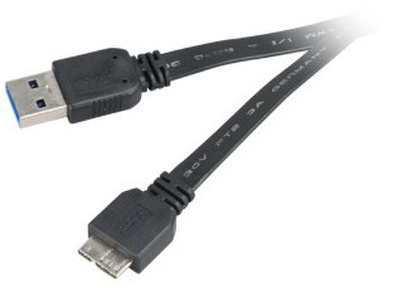 Akasa 1.5m USB 3.0 A/Micro-B 1.5м USB A Micro-USB B Черный