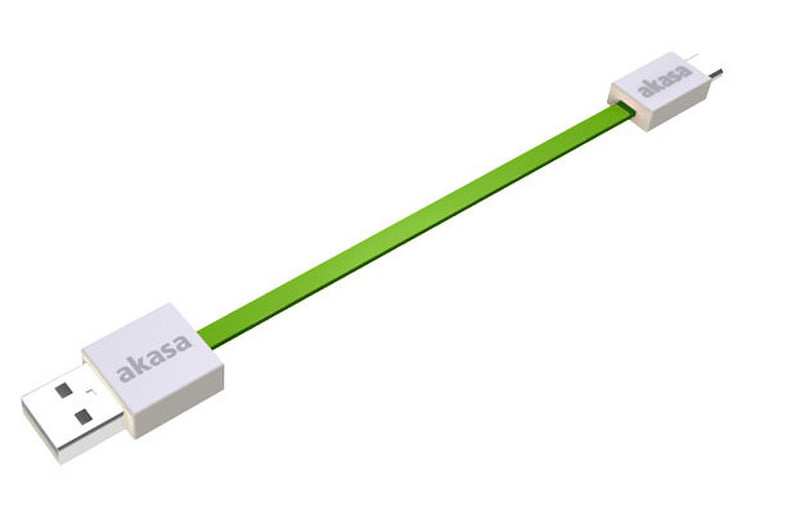 Akasa 0.15m USB 2.0 A/Micro-B 0.15m USB A Micro-USB B Green