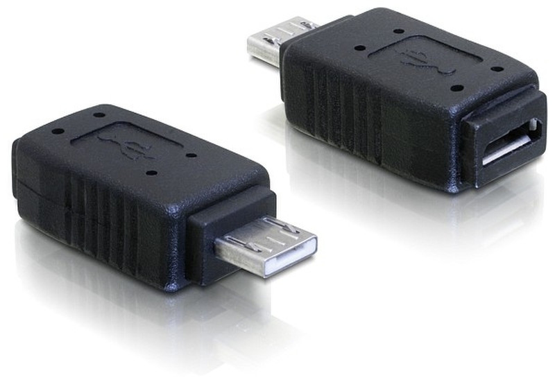 DeLOCK Adapter USB micro-A+B female to USB micro A-male USB micro A USB micro-A+B Черный кабельный разъем/переходник