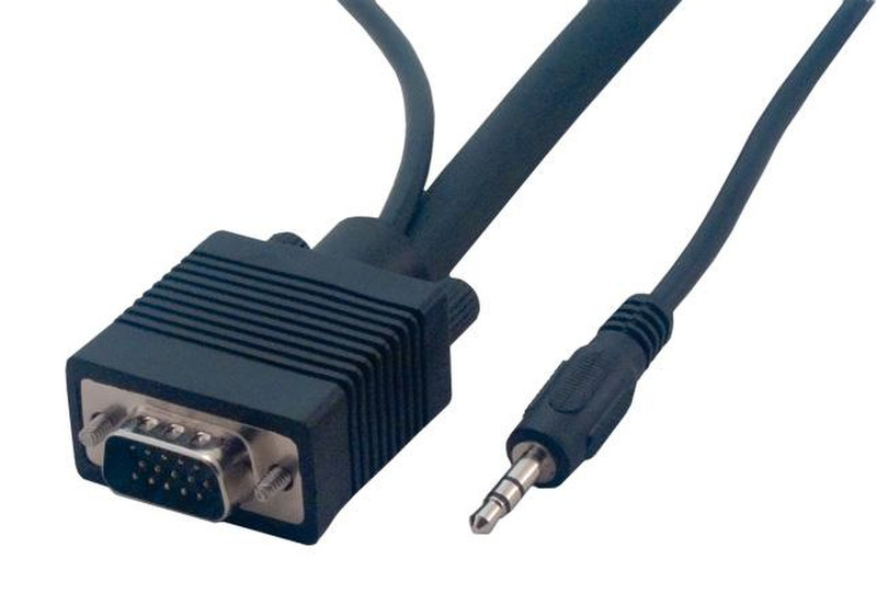 MCL MC340B/15PJ-2M 2m VGA (D-Sub) + 3.5mm VGA (D-Sub) + 3.5mm Black VGA cable