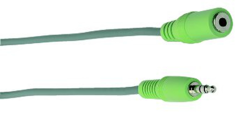 Addison Speaker / Microphone / Headphone extension cable 1.8m Green audio cable